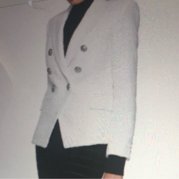 Balmain Jackets & Blazers - NWT Balmain Cream Double-Breasted Blazer with Silver Buttons. Size 34